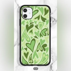iphone 11 green heart soft case